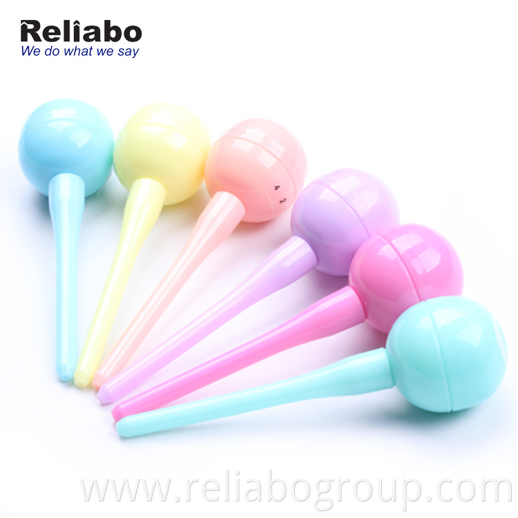 Reliabo Korean Style Cheap Private Label Round Ball Shape Multicolor Highlighter Pen